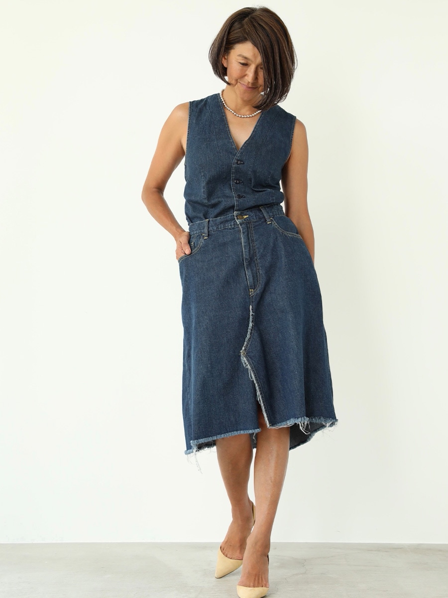 5POCKET REMAKE A-LINE SK L.oz DENIM | SKIRT | MADISONBLUE