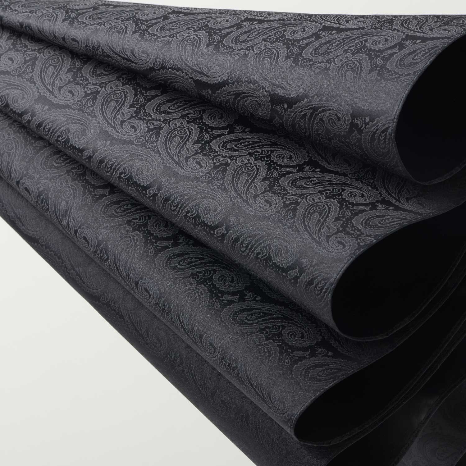 レディース晴雨兼用傘】一級遮光ペイズリー-折りたたみ-ブラック