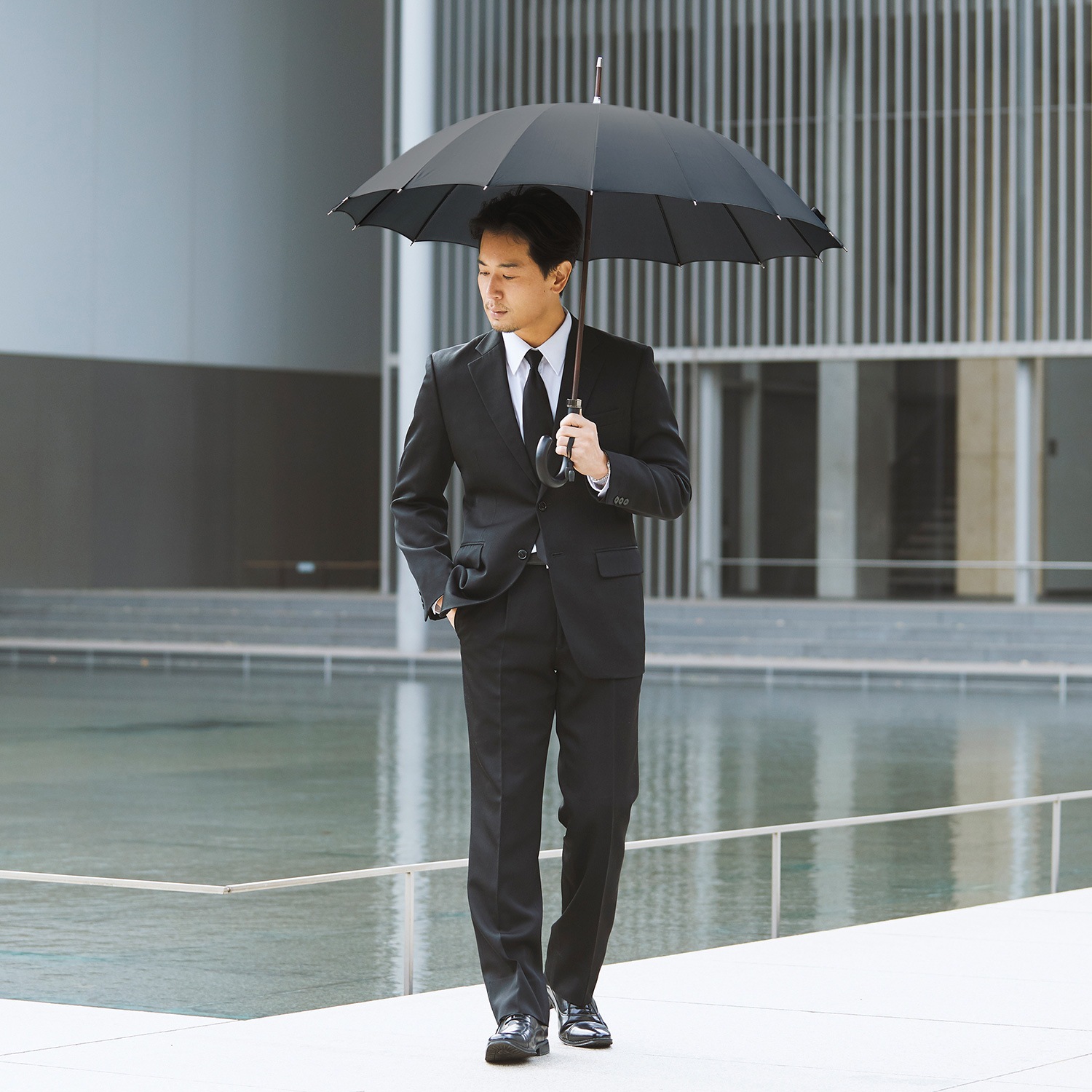 メンズ雨傘】トラッド-16-ブラックフォーマル｜トンボ洋傘前原光榮商店