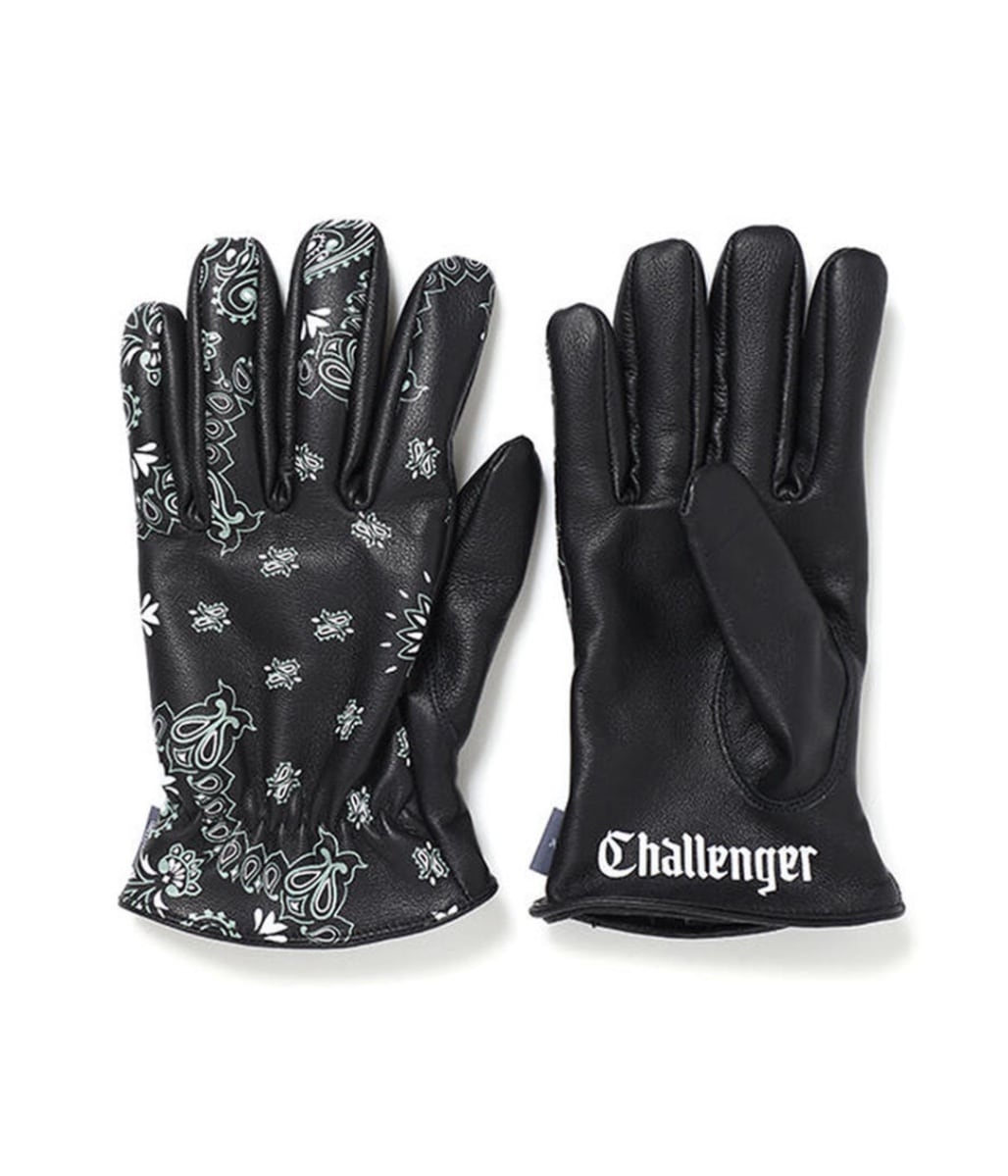 BANDANA LEATHER GLOVE【BLACK】｜CHALLENGER｜MELTING POT（正規取扱