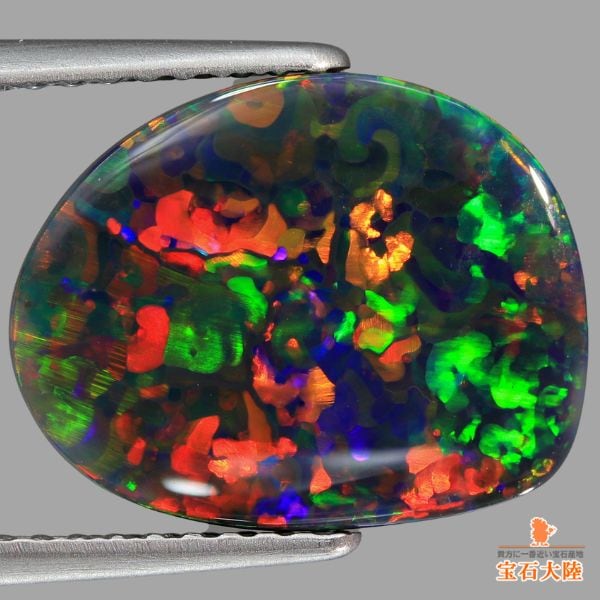 天然ブラックオパール 3.09ct 【 レアパターン】 極美品