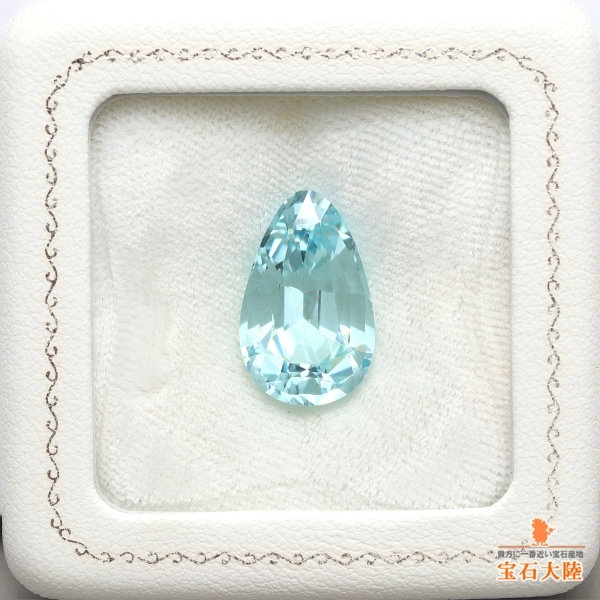 天然アクアマリン 13.69ct 【透明度抜群アクアブルー】 モザンビーク