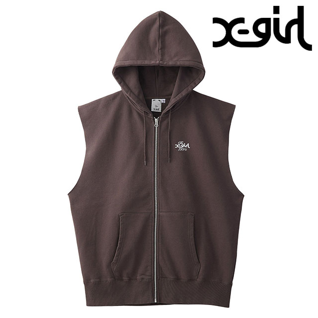 エックスガール X-girl ディストレスサークルロゴ ジップアップ