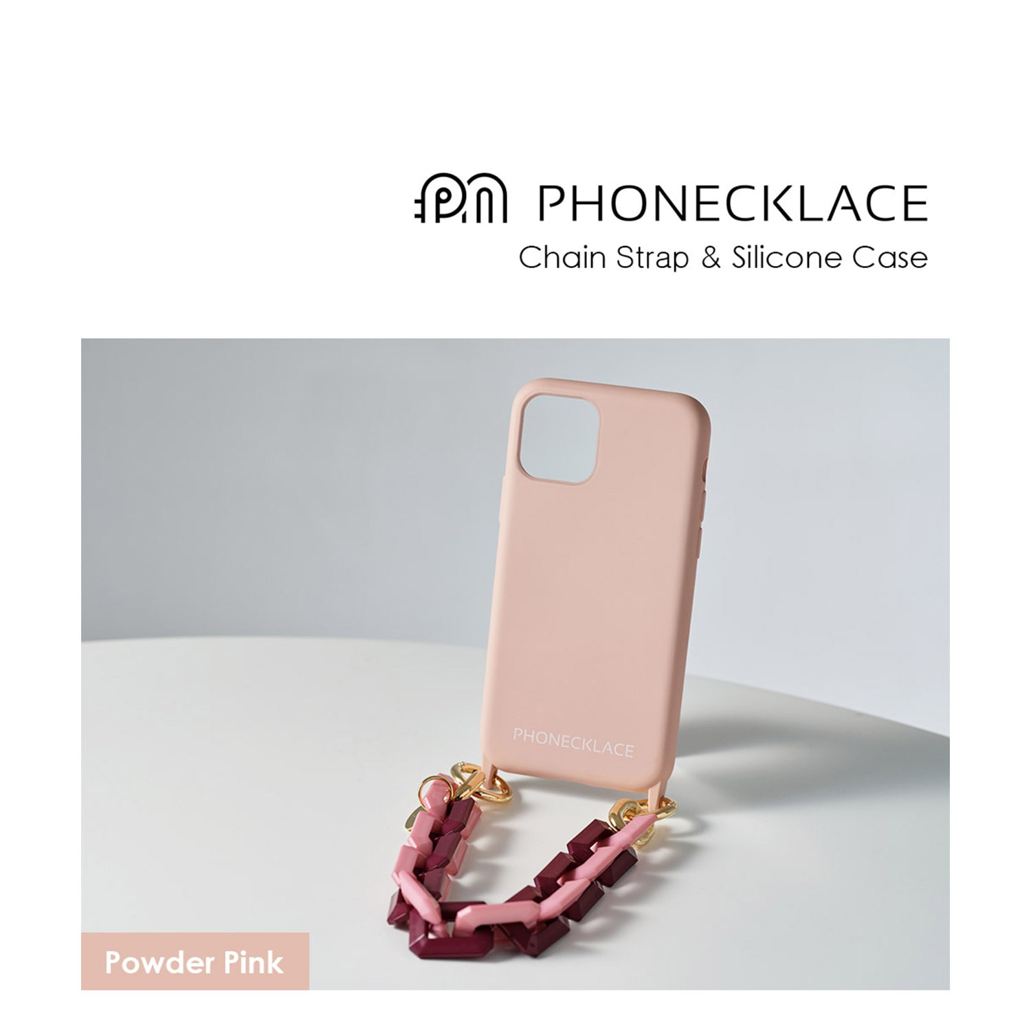 PHONECKLACE ストラップ＆ケース ハンドチェーンストラップ付き