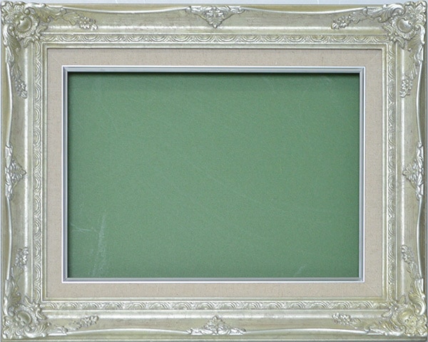 新品〔 油絵額縁 420型 F8号（455×380mm）シルバー 前面UVカットアクリル