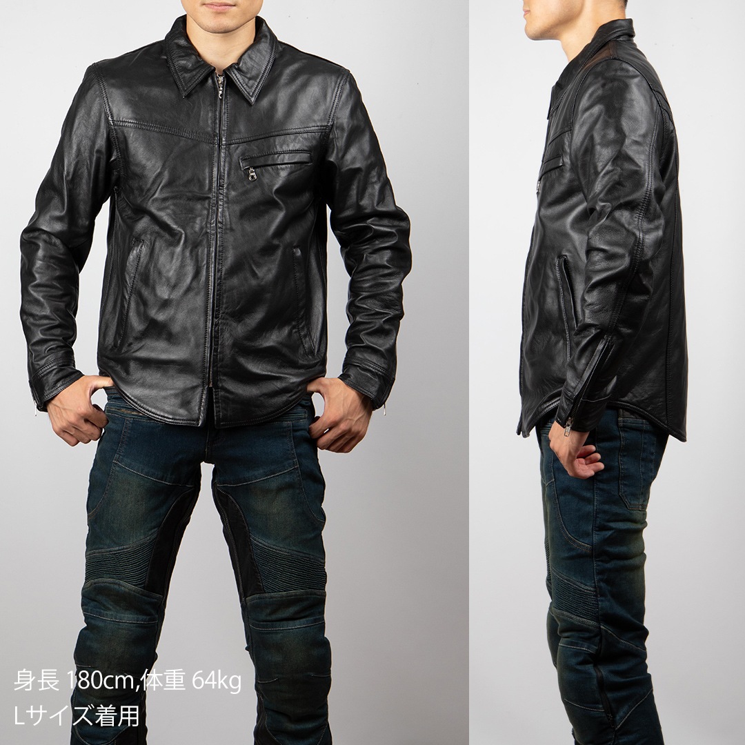 バイク レザーシャツ[SRS-5] ウェア,メンズ,ジャケット,素材別,レザー