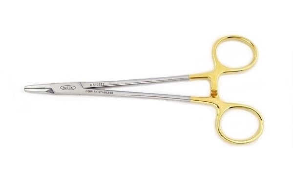 メーヨーへガール持針器(TC超硬チップ付)（小さめの縫合針の把持に