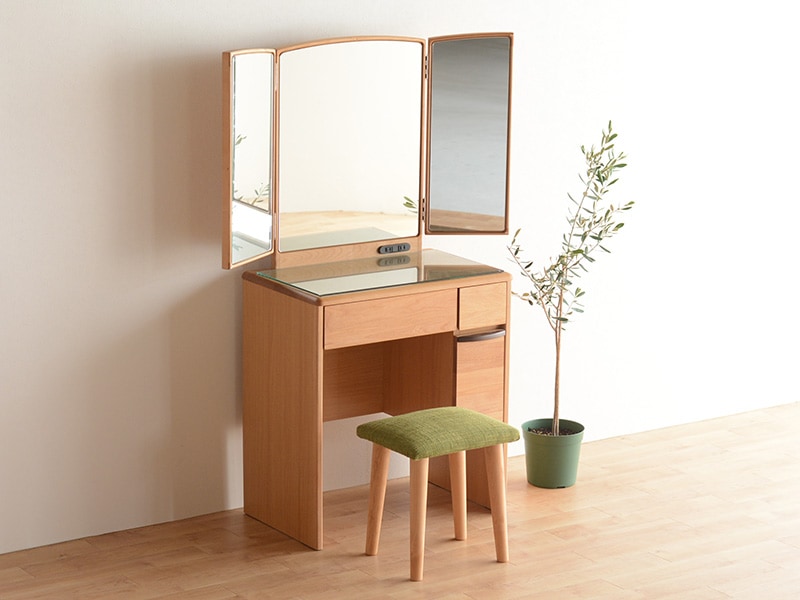 ドレッサー デスク テーブル コンパクト 韓国 三面鏡 3面鏡 コンセント
