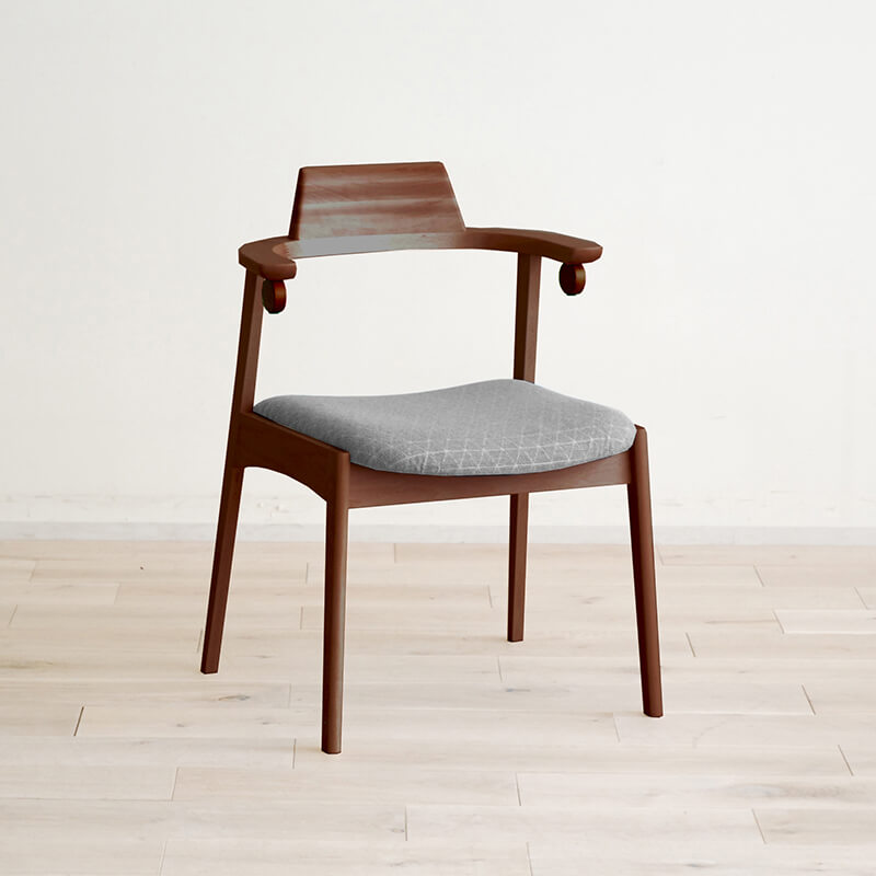 大川家具】ハーフアームダイニングチェア ミニョン 張地ランクC 張地全