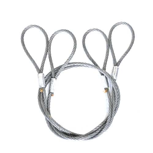 玉掛策 径18mm 長8.0m 2本セット 両アイ ロック加工 ワイヤーロープ