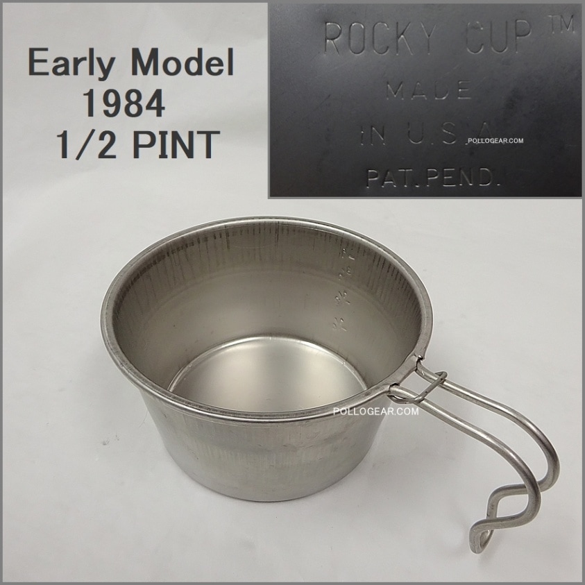 超希少ロッキーカップ ハーフパイント　R刻印と1パイントTM刻印のセット VINTAGE ROCKY CUP<BR>ロッキーカップ 1/2PINT<BR>シェラカップ