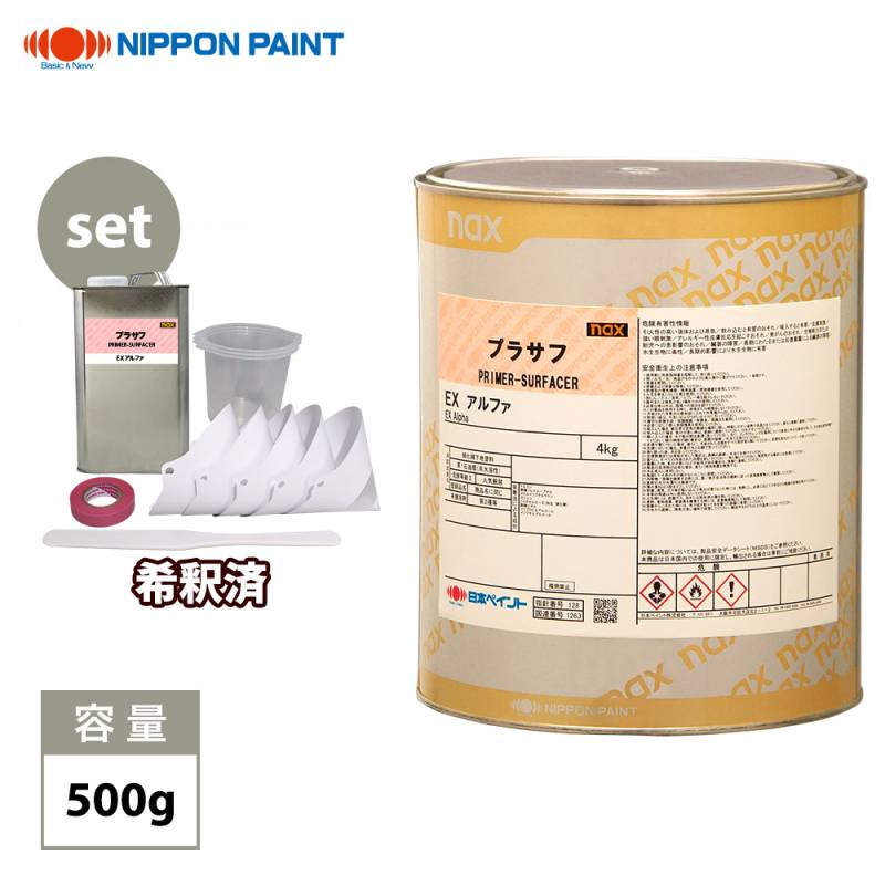 naxウレタンプラサフ メガV1 グレー 3kgセット⁄日本ペイント メガ