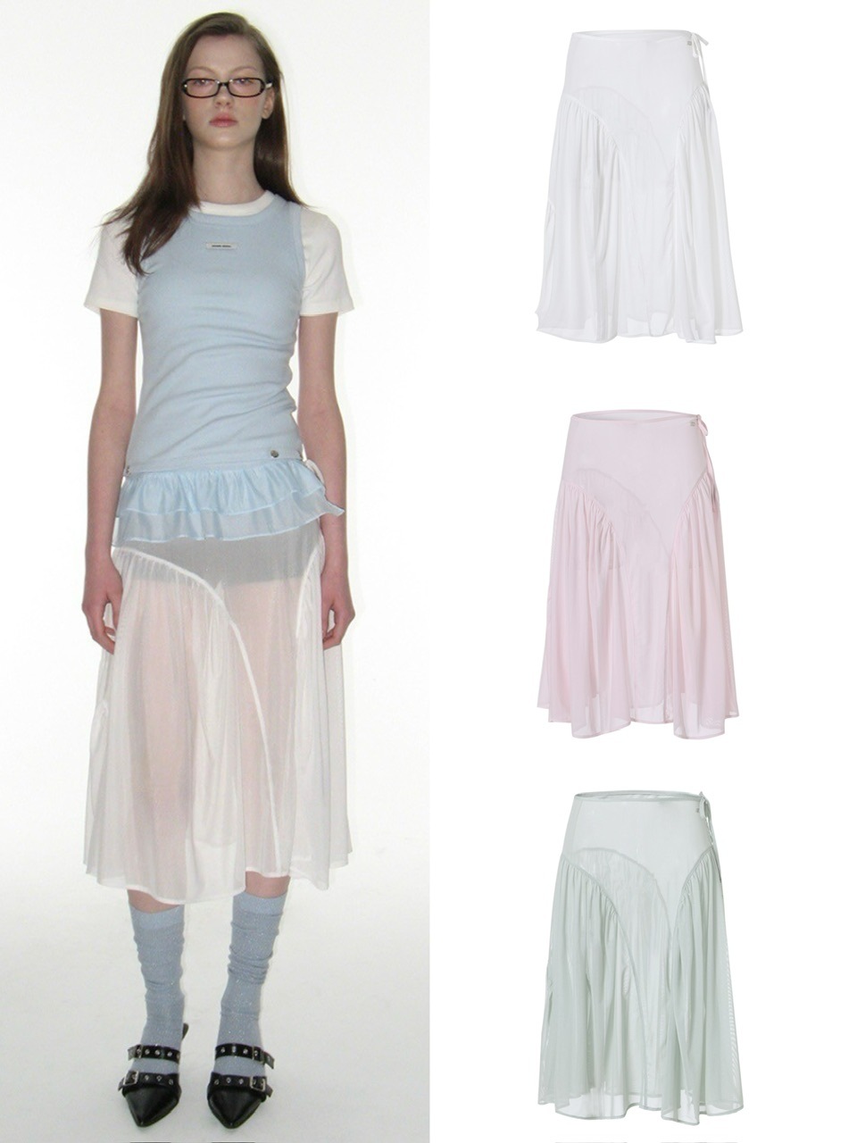 CRANK】SHEER FRILL LAYERED SKIRT | OUR BRAND,CRANK | PRESSING WEB SHOP
