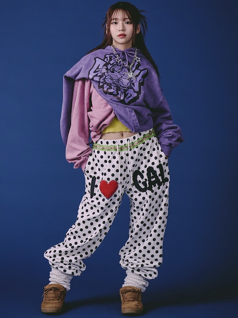 GALFY】ポップポップI LOVE GALスウェパン / 【ガルフィー】ドット