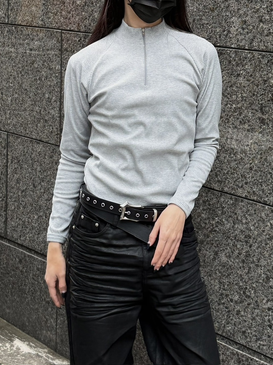 大阪店WEB限定受注制【Chikashitsu＋】mockneck zip long sleeve