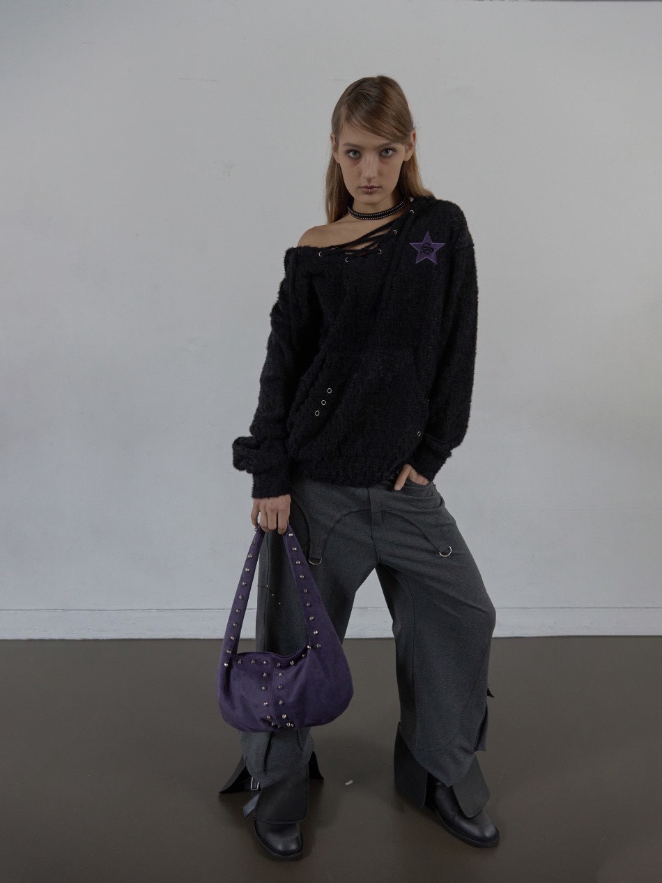 SETUP‐EXE】SUEDE STUDDED SHOULDER BAG / 【セットアップエグゼ