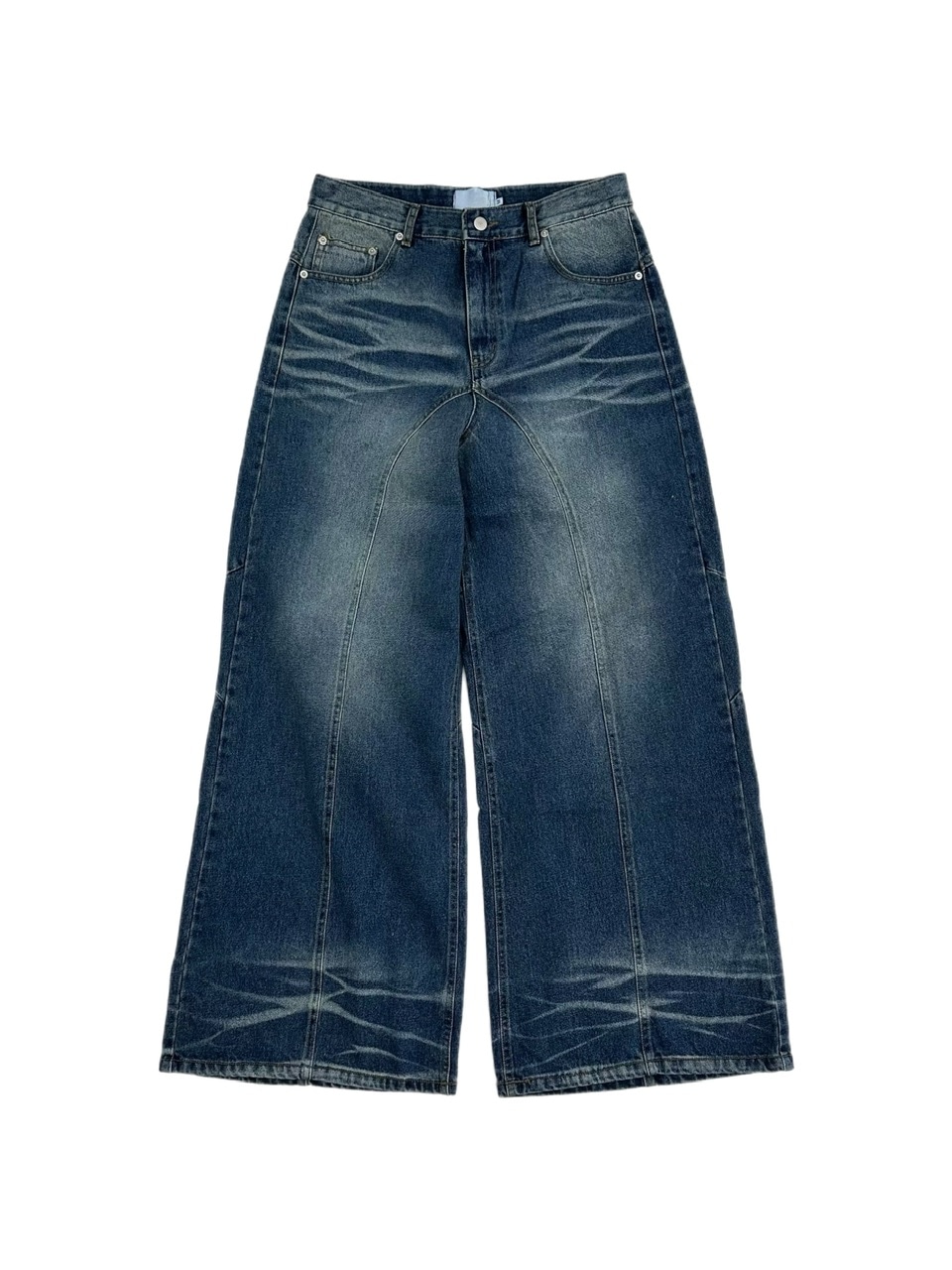 大阪店WEB限定受注制【Chikashitsu +】back snap wide flare denim