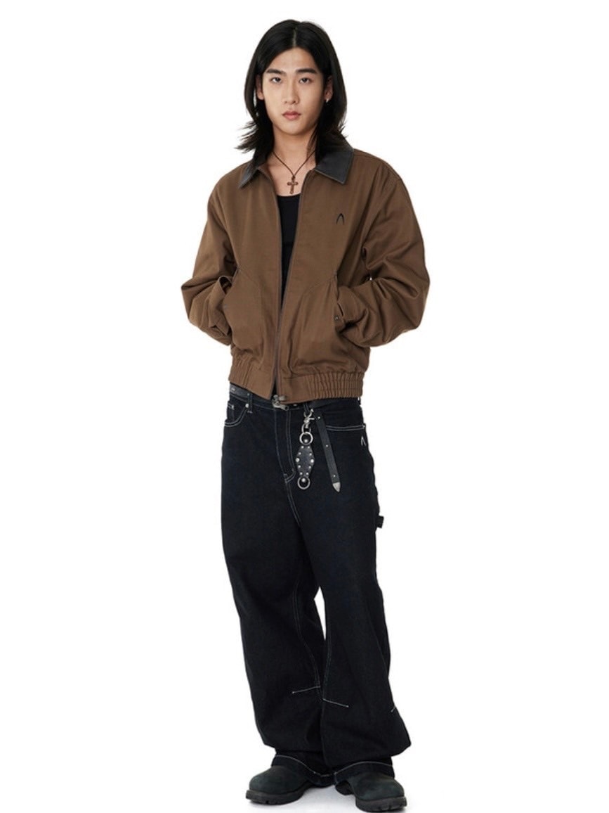 AAKAM】Contrast Leather Work Jacket | OUR BRAND,AAKAM | PRESSING