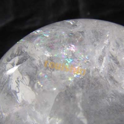 開運 巨大 天然 レインボー 水晶玉 クリスタル 置物 97mm （一点モノ