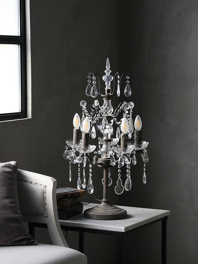 SGDシャンデリアスタンドランプLinda5灯シャビーグレー- サラグレース-