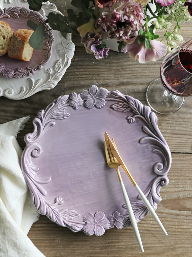 ELIOS MYFLOWER エリオス マイフラワー ディナープレート 29cmパープル