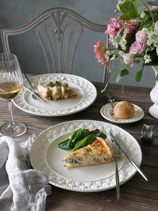 ELIOS MATELASSE ディナープレート 29cm クリーム キルティング