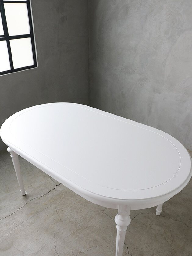 SGDダイニングテーブルオーバルALLホワイト - サラグレース