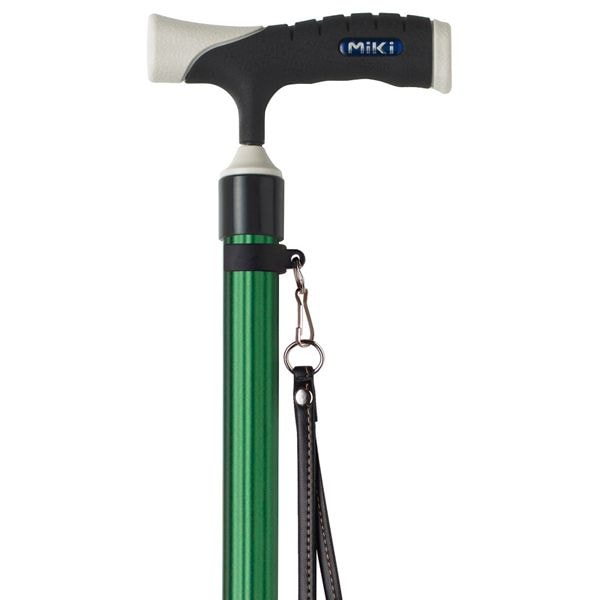 MRA-06004 ソフトグリップ 伸縮アルミ杖 ベーシック [グリーン]【ミキ