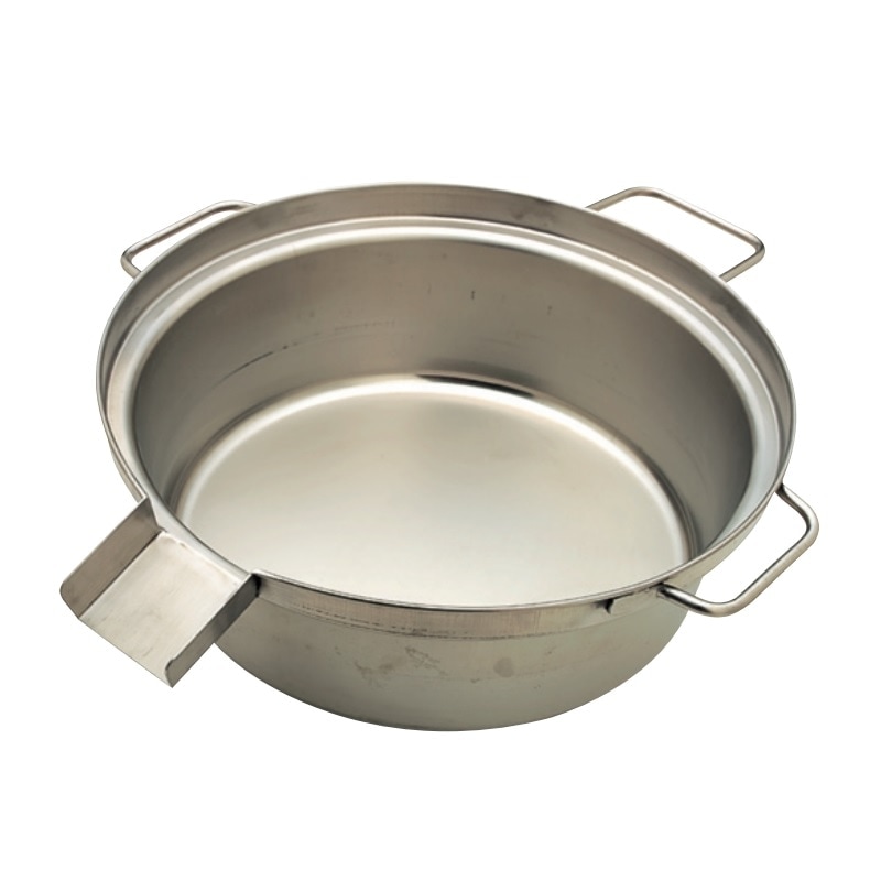 18-8 ラーメン鍋(ゆで麺鍋) オーバフロー付 φ500×H174mm TO-2027-170