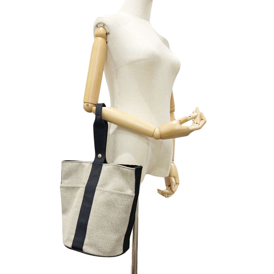 HERMES エルメス ハンドバッグ サクソーMM トワルアッシュ キャンバス