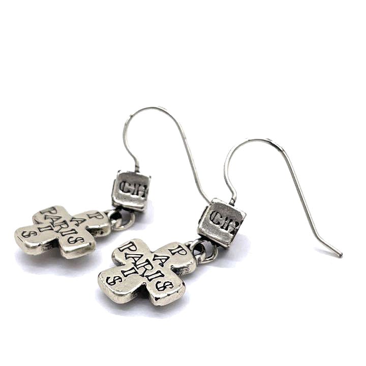 CHANEL シャネル クロス フックピアス シルバー ヴィンテージ