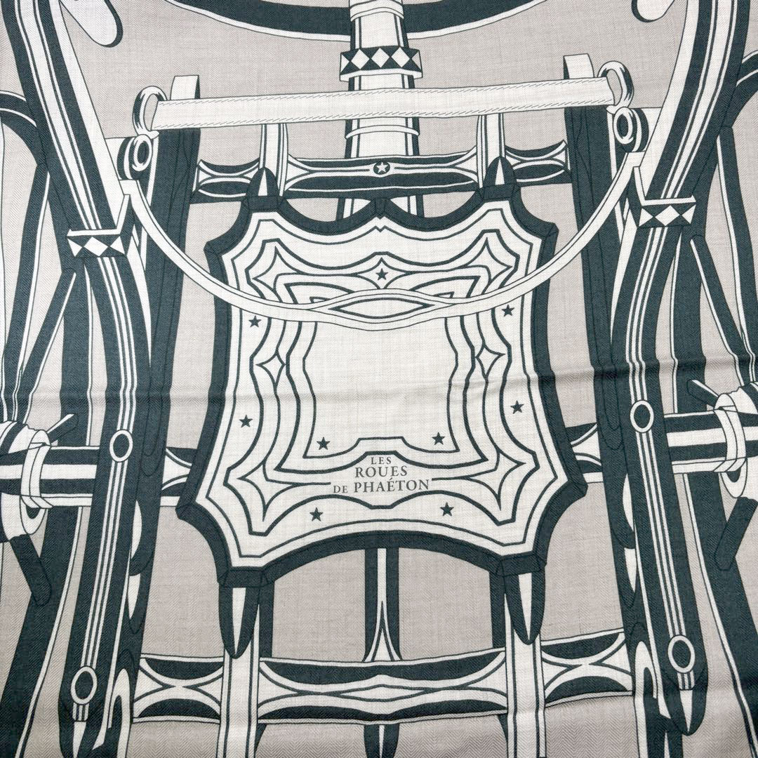 HERMES エルメス ショール カレジェアン140 『LES ROUES DE PHAETON(四