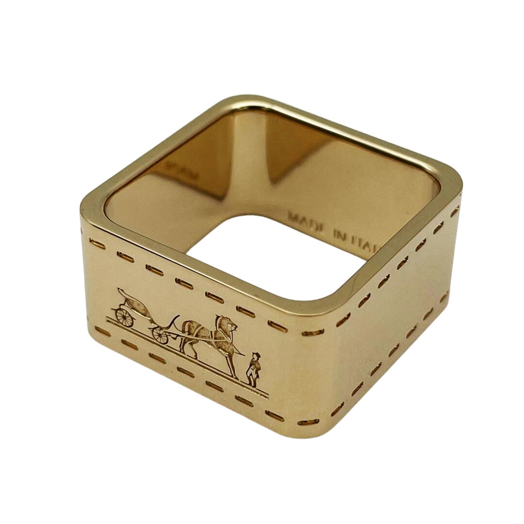 HERMES エルメス スカーフリング ボルデュック スクエア ゴールド