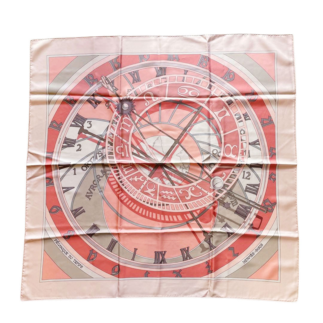 HERMES エルメス スカーフ カレ90 『MECANIQUE DU TEMPS(時の仕掛け