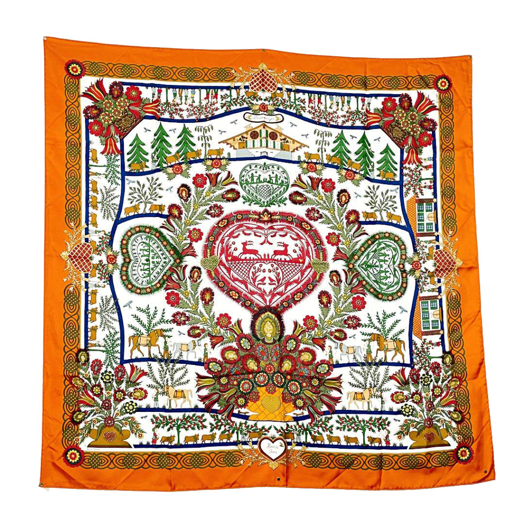 エルメス HERMES カレ 90 Flora Graeca ギリシャの花 スカーフ シルク