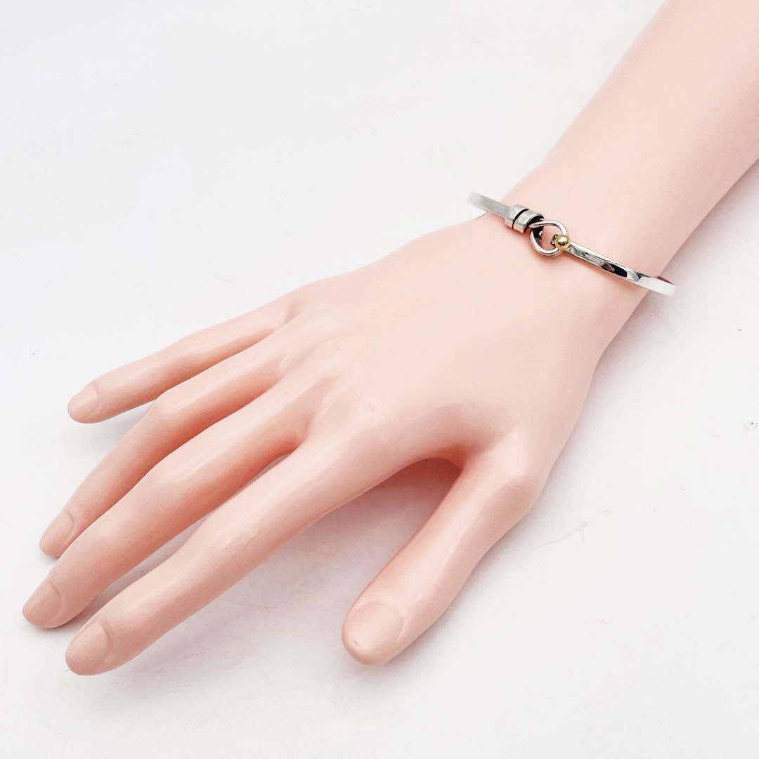 TIFFANY ティファニー フック&アイ バングル 925/750 コンビ シルバー