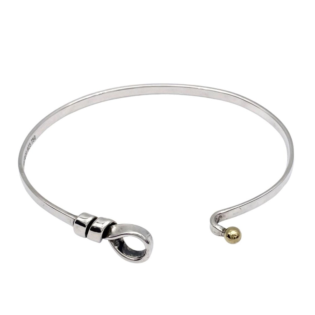 TIFFANY ティファニー フック&アイ バングル 925/750 コンビ シルバー