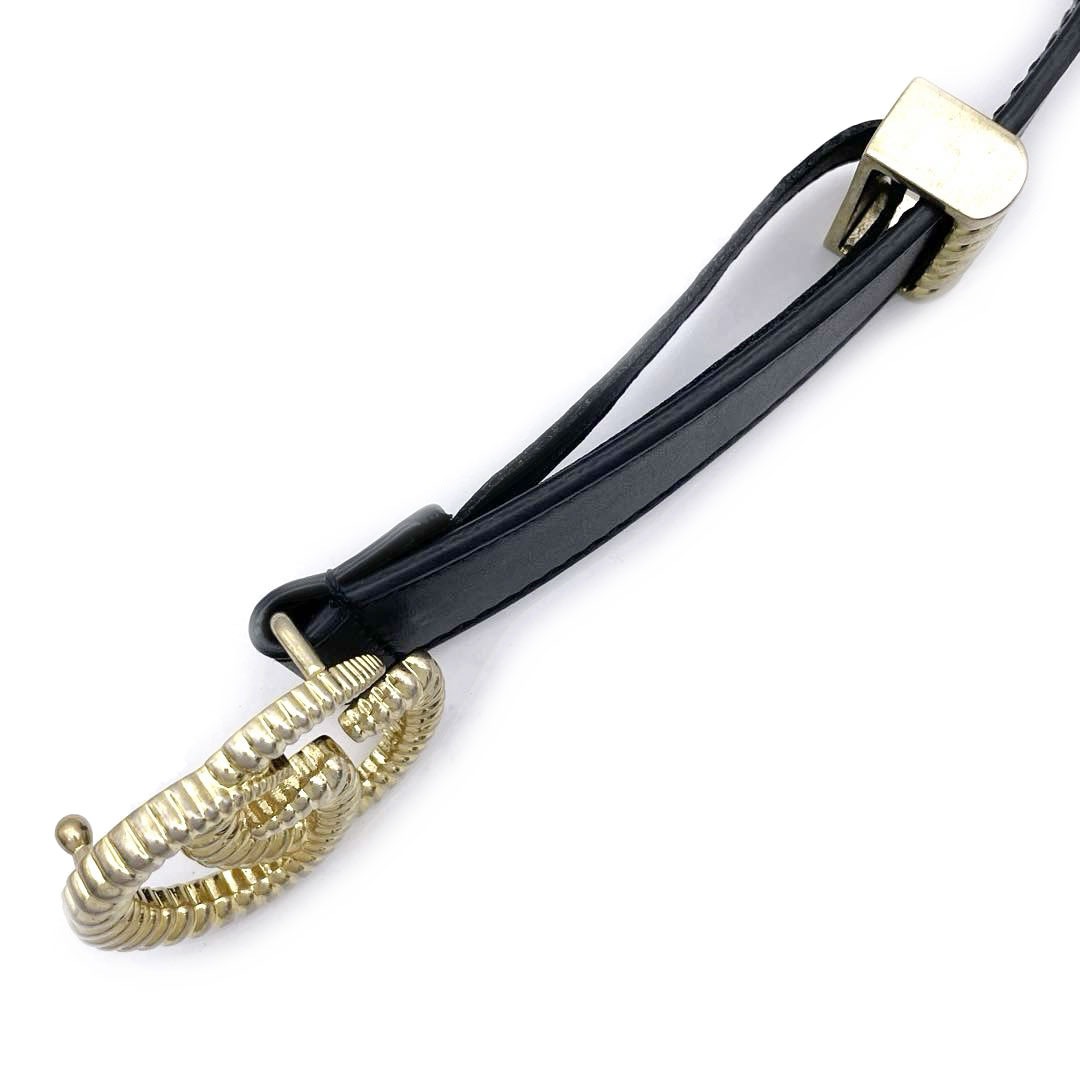 GUCCI グッチ レザー ベルト トーション ダブルG バックル ブラック