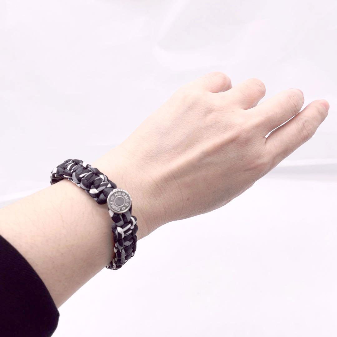 HERMES エルメス ブレスレット キッド セリエボタン シルクツイル