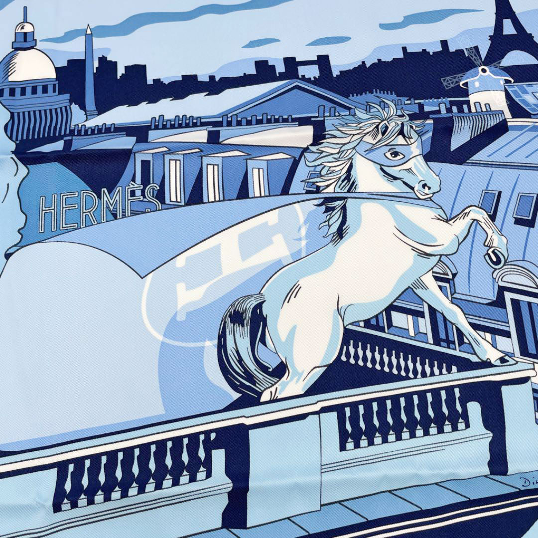 HERMES エルメス スカーフ カレ70 『Minuit au Faubourg(ミッドナイト