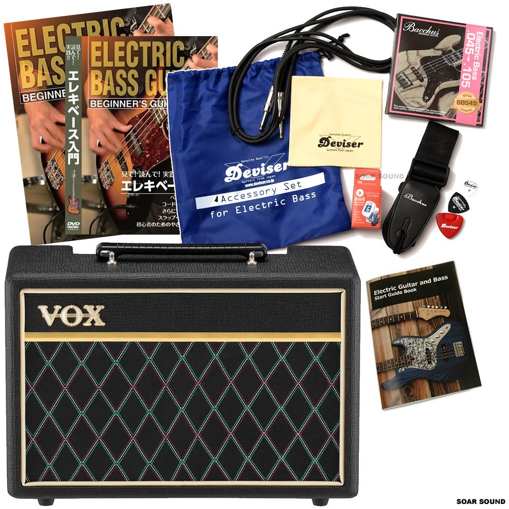 入門者用・初心者用 VOX エレキベース用アンプ アクセサリーセット