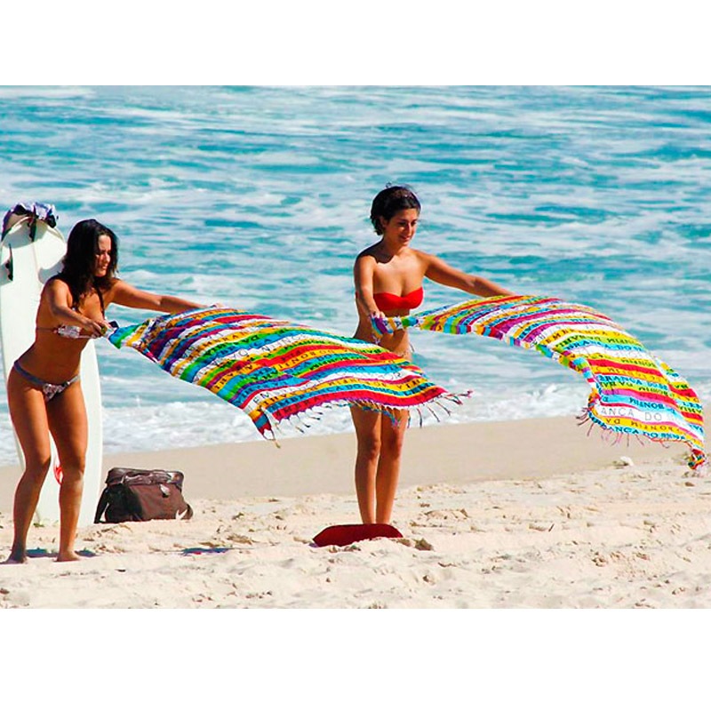 ボンフィン柄ブラジル国旗デザイン【ブラジルカンガ】大判クロス