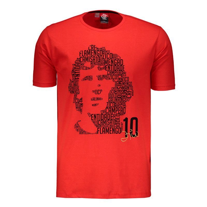 ジーコ フラメンゴ公式デザインTシャツ ZICO レッド｜すべての商品の