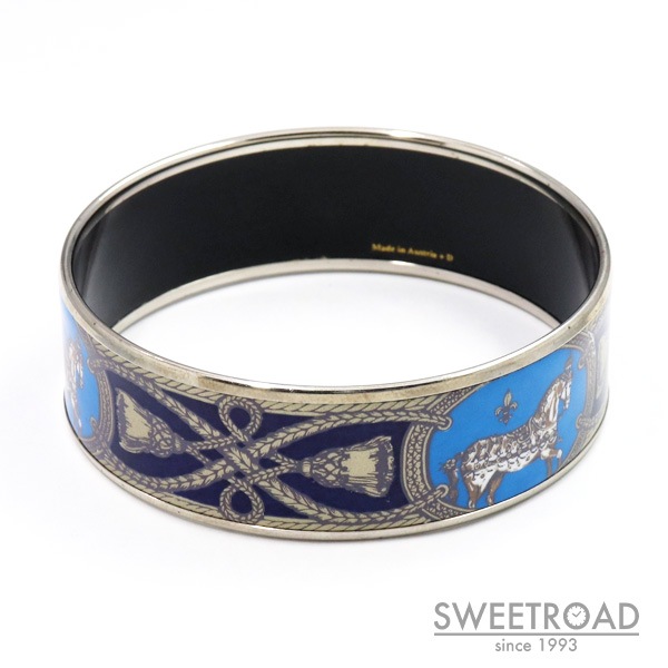 HERMES エルメス エマイユGM バングル ホースモチーフ 七宝焼き