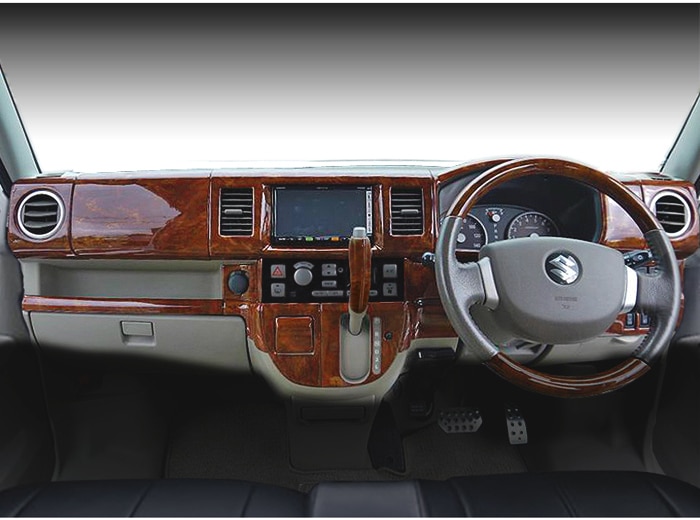 スズキ エブリイ DA64V DA64W シフトノブカバー 茶木目