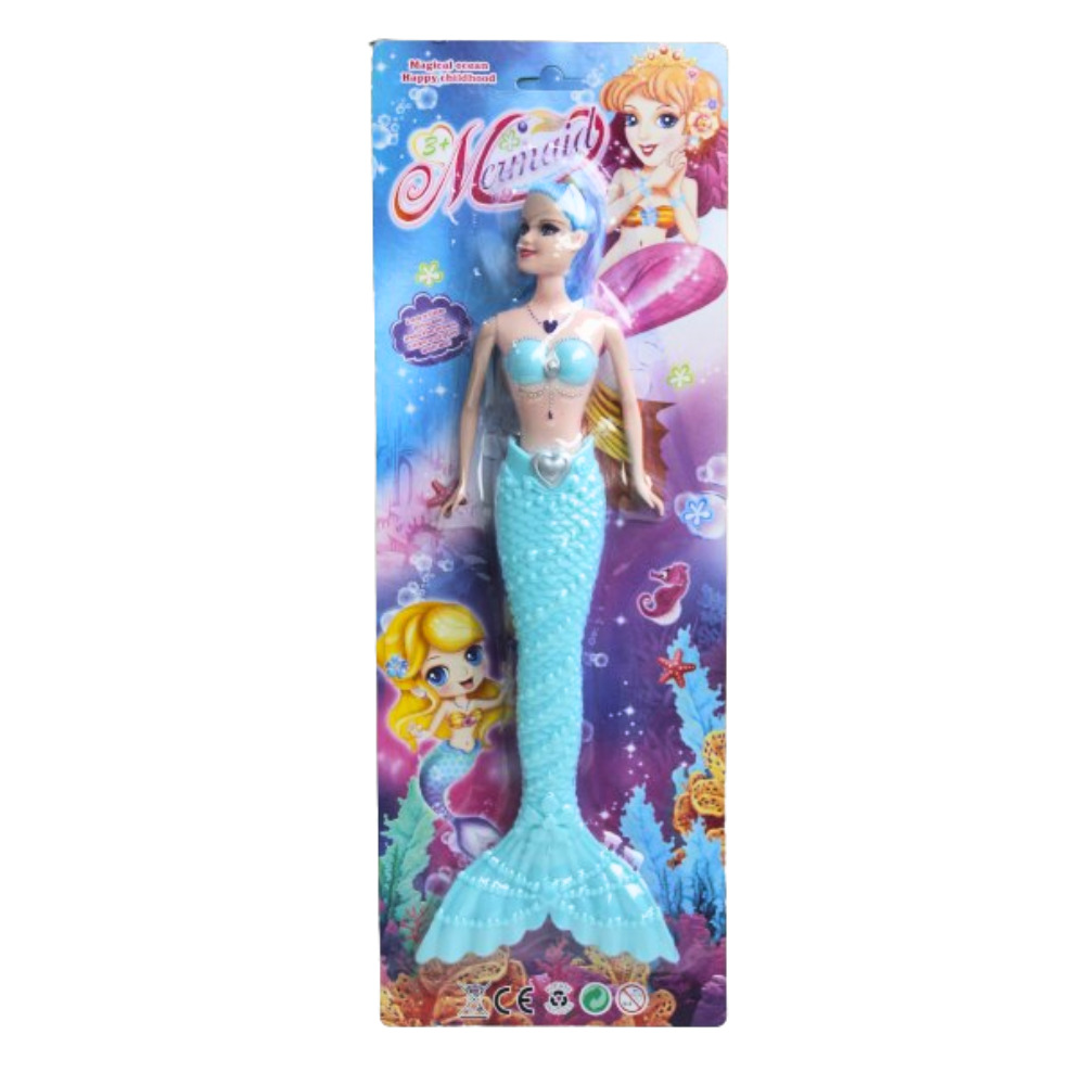 Boneca sereia 34cm c/ luz na cartela ref 124 Azul Importacao