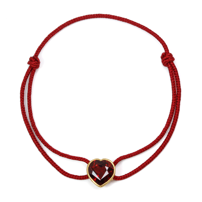 ガーネット “プレシャス・ハート” コード ブレスレット - マリー
