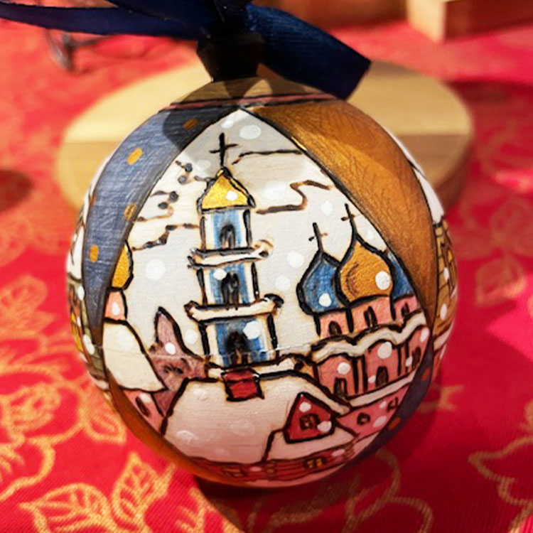ロシア雑貨店マリンカ / タチアナ・オレニコワ作 ボールオーナメントtok007