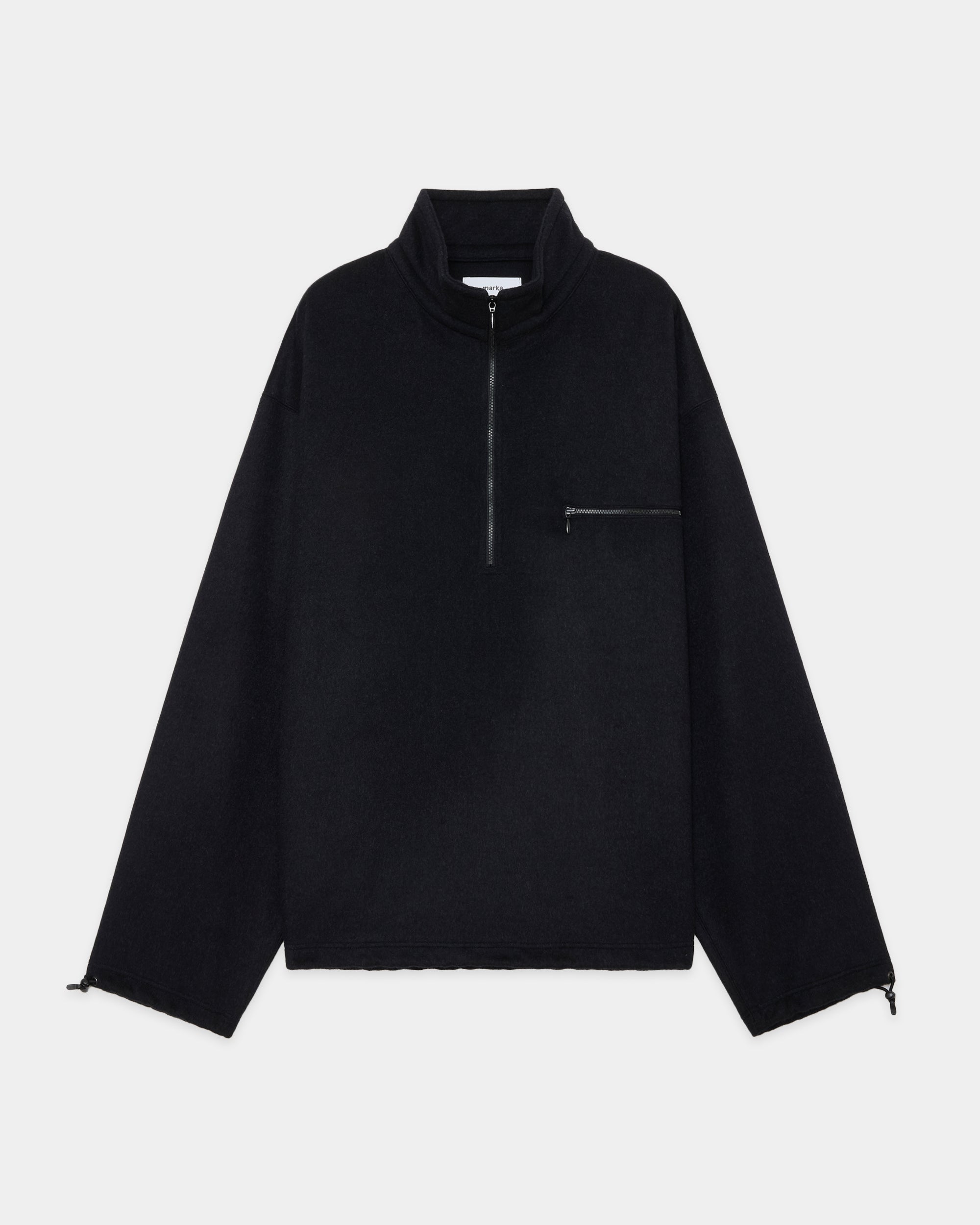 ウールシルクビーバー / ハーフジップシャツ, Black – MARKAWARE