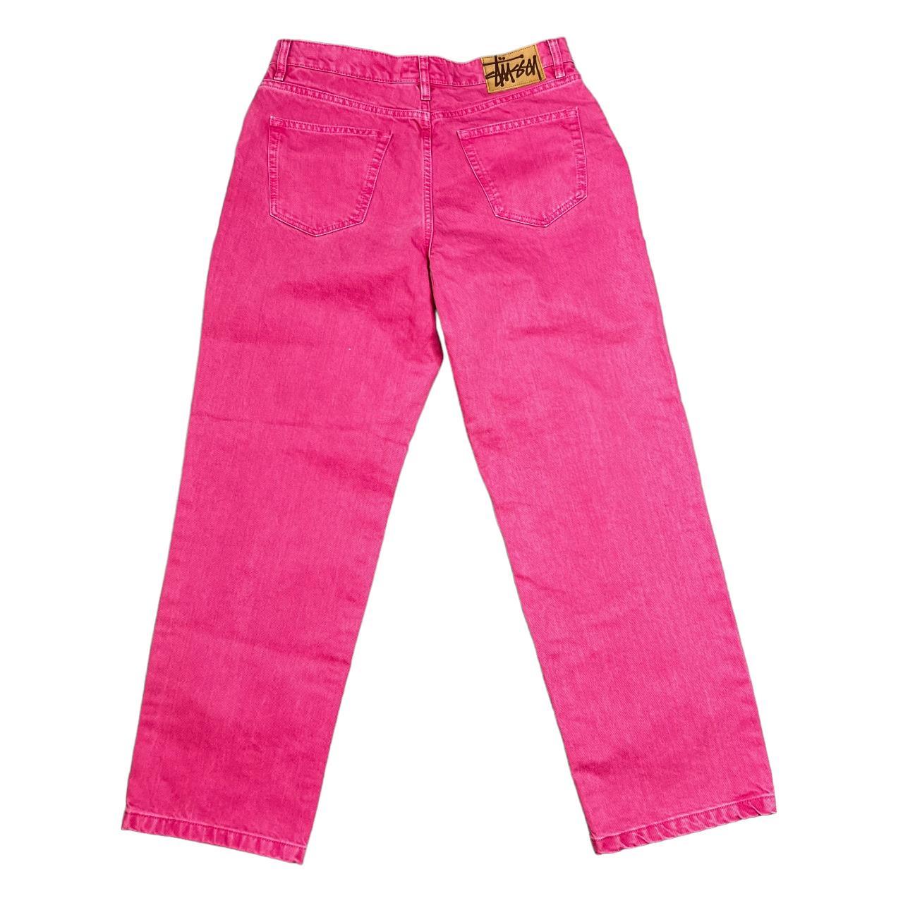 Stussy Pink “Big Ol” Denim Pant Size: 30” Waist: | Depop